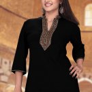 Moderate Black Crepe Ladies Kurti / Tunic