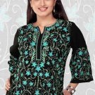 Scoop neck 3/4th sleeve Ladies black Tunic Top