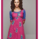 Pink Cotton Elbow length sleeve in casual Tunic Top