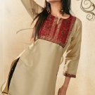 Lightweight silk fabrics Embroidered Tunic /Top
