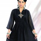 Fashion Azureish black Collar Stone Work Tunic