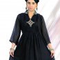Fashion Azureish black Collar Stone Work Tunic