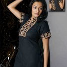 women cotton black collar Neck Tunic/top