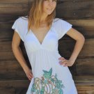 Ladies V-Neck white cotton Tunic /Top / blouse