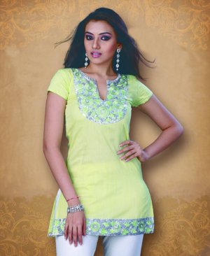 Women Like Use Short Sleeve Cotton Blend Tunic Top