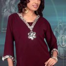 Crepe Tunic Neck and sleeve Stone Work