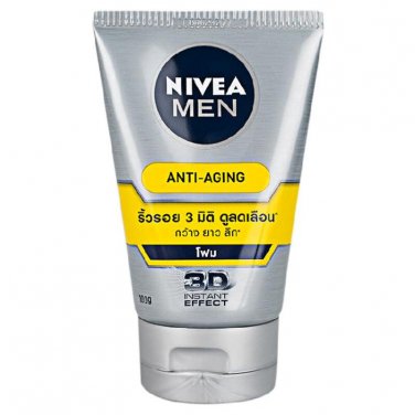 NIVEA MEN 3D Anti-Aging Facial Cleansing Foam 10 in 1 Wrinkle Repair Q10 100g