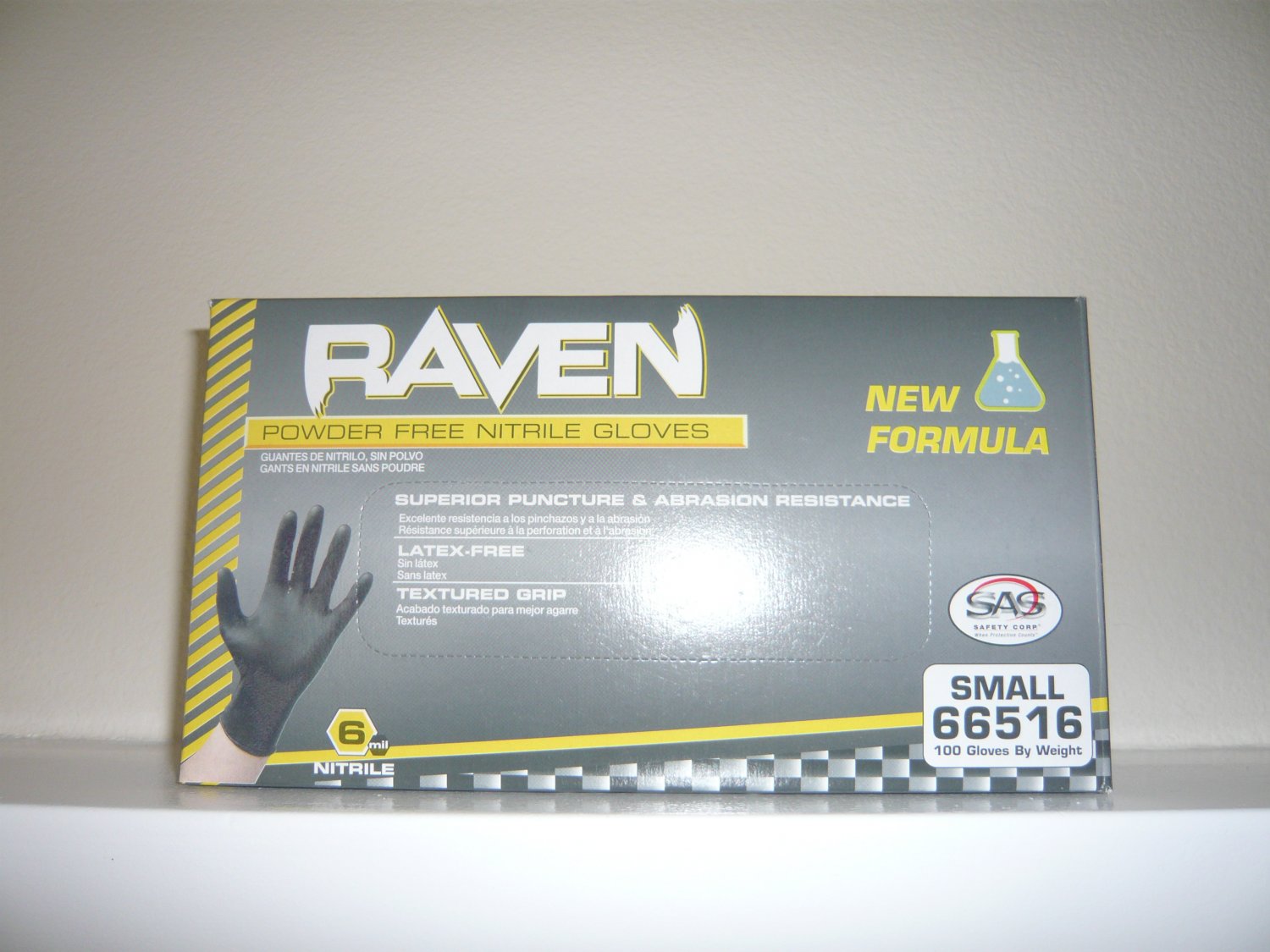 Raven Black Nitrile Powder Free Gloves (Size S)