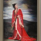 ORIGINAL OIL PAINTING Oriental Ancient Musical Lady