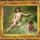 ART OIL ON CANVAS-Henry Scott Tuke-The Sunbathers-1927