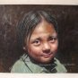 ART ORIGINAL OIL ON CANVAS PRETTY GOOD TIBETAN GIRL