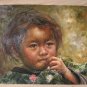 Art Original Oil Painting-Nepalese Children Little Girl