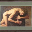 Original Oil Painting In Stock Torso Model Male Nude