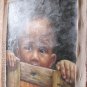 Children Waiting At The Door Art Original Oil Painting