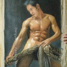 ORIGINAL Photorealism OIL ON CANVAS ON SALE MALE NUDE