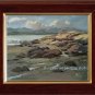 ORIGINAL sketch OIL PAINTING-Landscape Bay stretched-NR