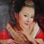 Original Oil Painting Oriental Lady Beauty Zither Girl