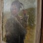 Original Oil Painting Tibetan Young Girl Shepherdess