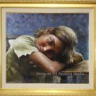Nicas Girl Resting On  A Bench Original Oil Painting
