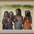 Original Oil Painting Portrait Of Ethiopia Hamer Girls