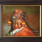 ORIGINAL OIL ON CANVAS PORTRAIT OF A TIBENAN NOMAD GIRL