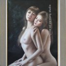 ART SALE ORIGINAL OIL PAINTING SIGNED Two NUDES 40"
