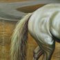 ORIGINAL OIL ON CANVAS ANIMAL WHITE HORSE-ON SALE
