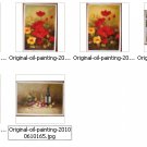 Wholesale lots 6 oil paintings-flower Drawn By Knife-36