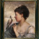 OIL PAINTING-Perrault Leon Jean Basile The Bird Charmer