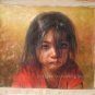 ART ORIGINAL OIL PAINTING UNHAPPY PAKISTANI YOUNG GIRL