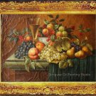 Art Oil Painting On Crackeled Canvas Still Life Fruits
