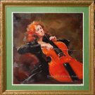 Art Realism With Impressionism Oil Painting Cellist