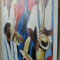 SALE ART DECO OIL PAINTING ON CANVAS FIGURES THE BAND