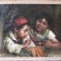 Old Master-Oil Paintings-Luigi Bechi-Blowing Bubbles