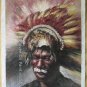 ART SALE ORIGINAL ON CANVAS Injun man SIGNED FIGURES