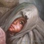 ART SALE ORIGINAL OIL ON CANVAS CHILDREN IN AFGHAN