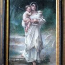 ART SALE OIL PAINTING Repro Bouguereau figures 24"x36"