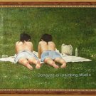 SALE ORIGINAL OIL ON CANVAS NUDE LADY carefree time