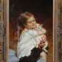 SALE OIL ON CANVAS Emile Munier-little girl Poesje