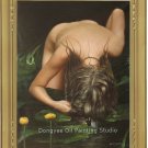 ORIGINAL OIL PAINTING ON CANVAS WASHING HAIR NUDE GIRL