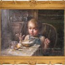 Art Oil Painting On Canvas Repro Children My Dinner Kid
