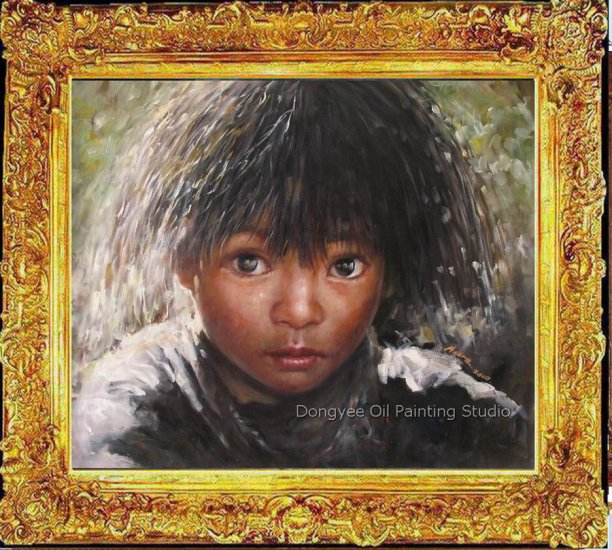 Tibetan Nomad Girl Art Original Oil Painting Portrait