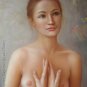 ART ORIGINAL OIL ON CANVAS CHARMING LADY NUDE ON SALE
