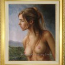 ART ORIGINAL OIL PAINTING NUDE GIRL MODEL PORTRAIT