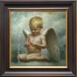 ART ORIGINAL NUDE OIL ON CANVAS Angel with rose 30"X30"