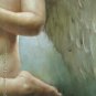 ART ORIGINAL NUDE OIL ON CANVAS Angel with rose 30"X30"