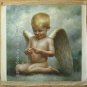 ART ORIGINAL NUDE OIL ON CANVAS Angel with rose 30"X30"