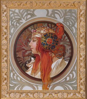 Art Painted Oil Painting Repro Alphonse Mucha-Zodiac