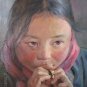 Original Oil Painting &acirc;��Education&acirc;�� Young Girl Tibetan