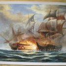 ART SALE OIL PAINTING SIGNED SEASCAPE a naval battle